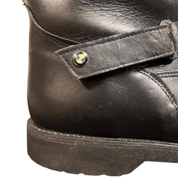 Vintage BMW Leather Riding Boots Men’s 14 Made In USA Black Logo Motorcycle - Picture 4 of 9